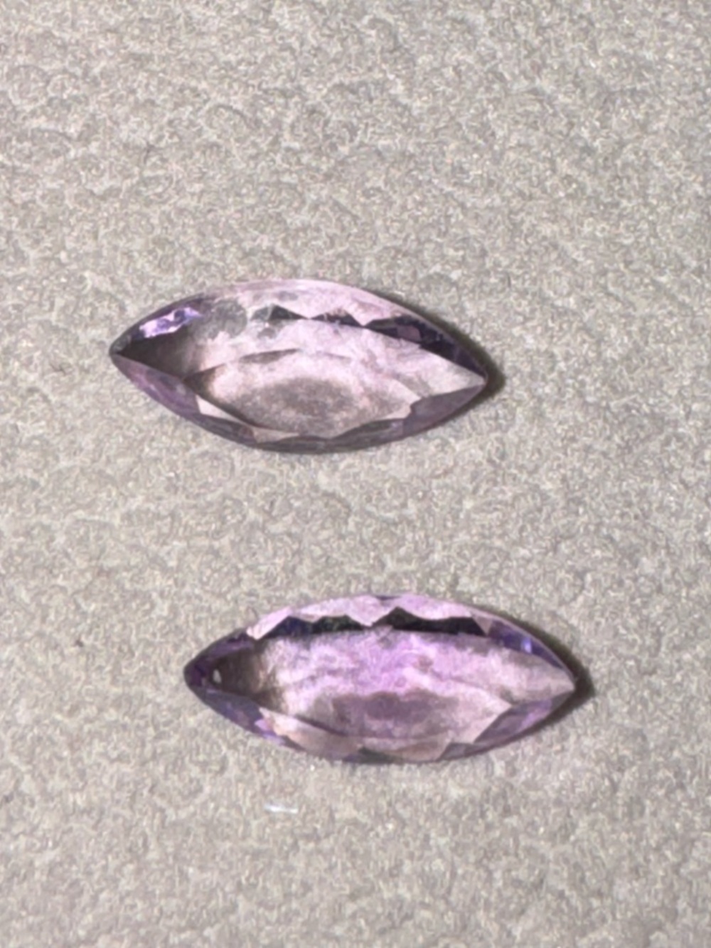 Marquise Cut (Navette) Amethyst Loose Gemstones Pair